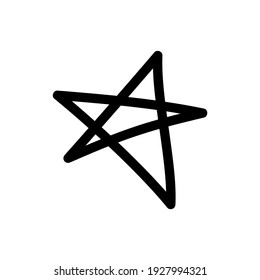 Hand drawn star. Astronomical or celestial objects. Heavenly bodies in space. Vector illustration in doodle style.