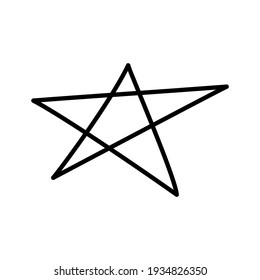 Hand drawn star. Astronomical or celestial objects.
