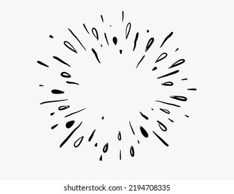 Hand drawn star burst explosion. Illustrated Design Element.