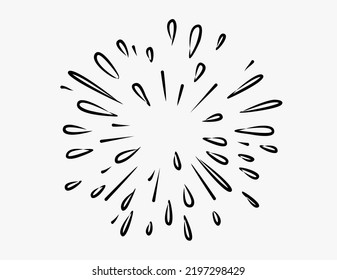 Explosión de estrellas atraída por la mano. Elemento de diseño ilustrado.