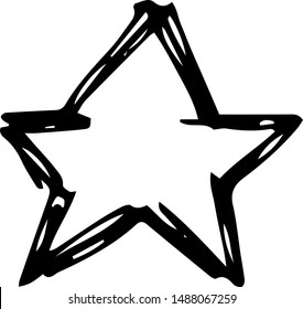 Hand Drawn star doodle icon. Sketch style icons. Decoration element. Isolated on white background. Flat design. Vector illustration.