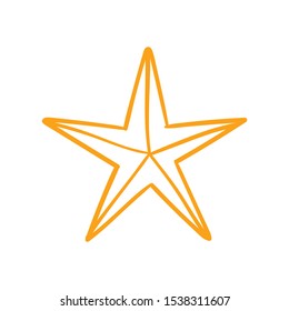 Hand drawn star. Doodle illustration.