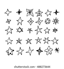 Hand drawn Star Doodle illustration design