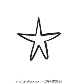 Hand drawn star doodle, linear vector illustration