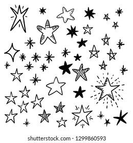 Hand drawn star doodles.