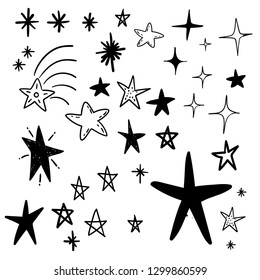 Hand drawn star doodles.