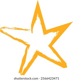 Hand drawn star drawing. Star in doodle style. Five pointed star isolated from background. Vector illustration