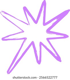 Hand drawn star drawing. Star in doodle style. Stylized star isolated from background. Vector illustration