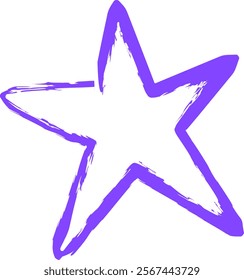 Hand drawn star drawing. Star in doodle style. Five pointed star isolated from background. Vector illustration