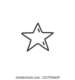 Diseño de señas planas con estrella dibujada a mano. Icono de vector estrella dibujado a mano. Símbolo de varita mágica EPS 10