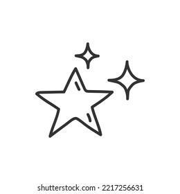 Hand drawn star flat sign design. Hand drawn star vector icon. EPS 10 pictogram of magic wand symbol