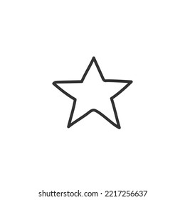 Diseño de señas planas con estrella dibujada a mano. Icono de vector estrella dibujado a mano. Símbolo de varita mágica EPS 10