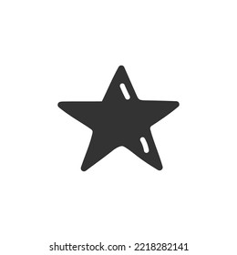 Diseño de señas planas con estrella dibujada a mano. Icono de vector estrella dibujado a mano. Símbolo de varita mágica EPS 10