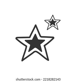 Hand drawn star flat sign design. Hand drawn star vector icon. EPS 10 pictogram of magic wand symbol