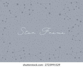 Plano de fundo desenhado à mão de Star Frame com Zodiac Constellation Motifs Vetor