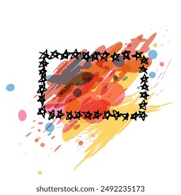 Icono de marco de estrella dibujado a mano. Esbozo de garabato de línea de borde, elemento de diseño de garabato de marco de estrella aislado, imitación de Vector de tinta dibujada a mano