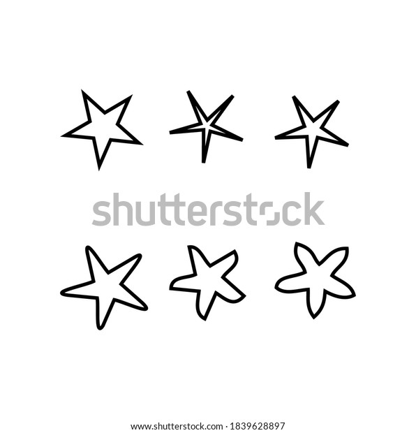 Hand Drawn Star Icon Set Stock Vector Royalty Free 1839628897 1500