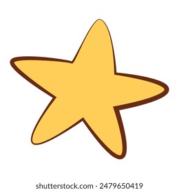Hand drawn star isolated on white background.