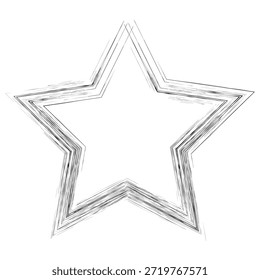 Un contorno de estrella dibujado a mano con un efecto de boceto áspero Vector EPS