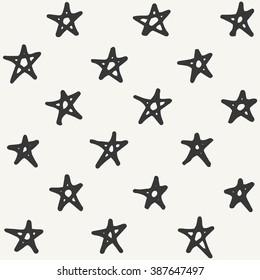 hand drawn star pattern design. vector illustration