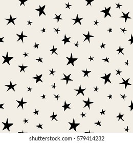 Hand drawn star pattern design. Stars seamless pattern .illustration vector