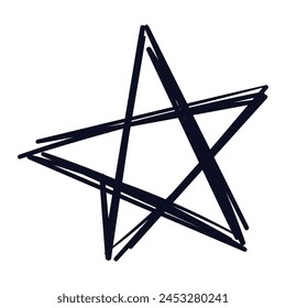 Dibujado a mano Star Scribble Line Vector Star Scribble dibujo
