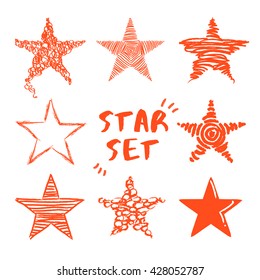 Hand Drawn Star Shaped Element : Vector Illustration