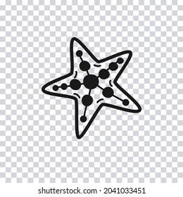 Hand drawn Star Shell isolated on transparent background. Vector illustration.