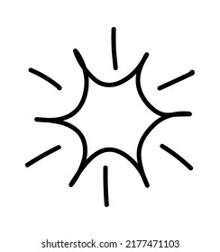 Signo de estrella dibujada a mano. Ilustración del vector