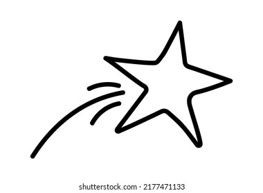 Signo de estrella dibujada a mano. Ilustración del vector