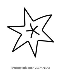 Hand Drawn Star Sign. Vector illustration