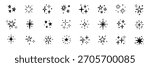 Hand drawn star spark doodle element icon set. Star shape twinkle glitter spark shine crayon grunge brush line icons. Hand drawn sketch doodle style. Light decoration background vector illustration