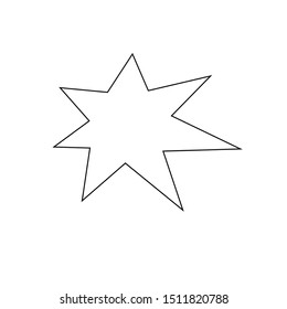 Hand drawn star vector illustration, black and white line drawing