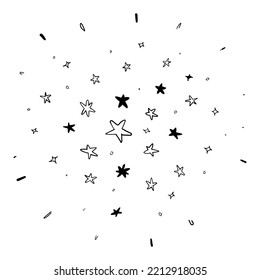 hand drawn star in white background