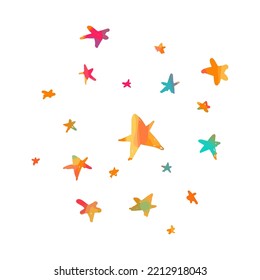 hand drawn star in white background