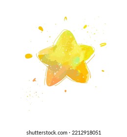 estrella dibujada a mano con fondo blanco