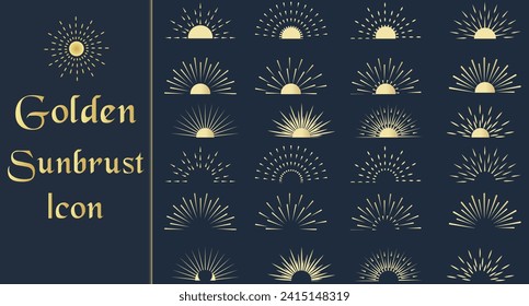 Hand drawn Starburst elements. Circle sunburst doodle drawing, framed design, badge or label decor. Abstract outline burst, star or firework, explosion or light rays. Vector isolated icons set.