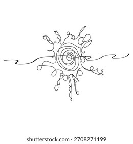 hand drawn starburst illustration vector in continuous line arts style