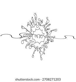 Vector de ilustración Starburst dibujado a mano en estilo de artes lineales continuas