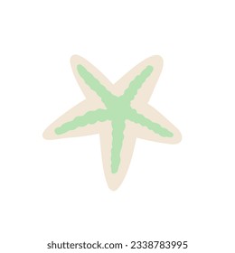 hand drawn starfish in flat style. vector simple illustration