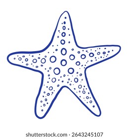 Hand drawn starfish vector illustration.