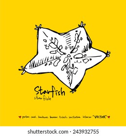 Hand drawn Starfish - vector illustrations