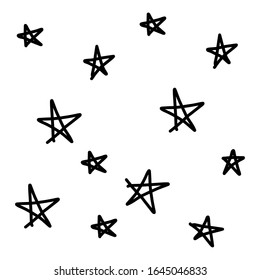 Hand drawn stars backgroun, rough hand made elements EPS Vector