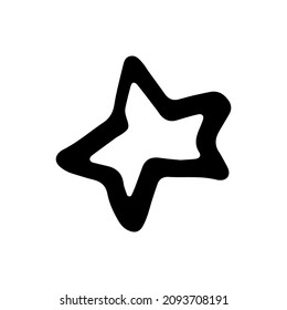 Hand drawn stars. Doodle star vector illustrations.