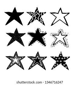 Hand Drawn Stars Doodle Style Could Stock Vector (Royalty Free ...