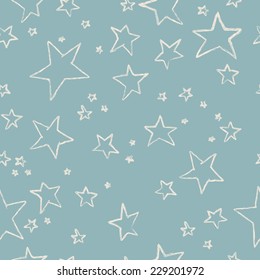 Hand Drawn Stars Seamless Pattern. Vector Illustration