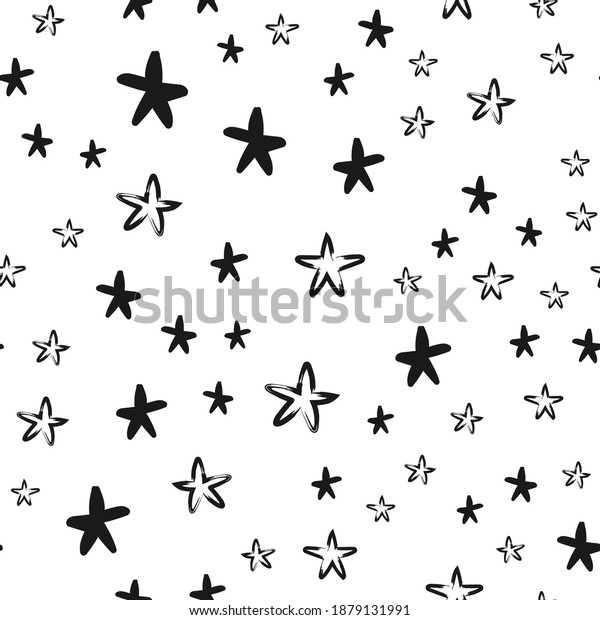Hand Drawn Stars Seamless Texture Pattern Stock Vector Royalty Free 1879131991 4922