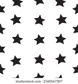 Hand Drawn Stars seamless vector pattern 