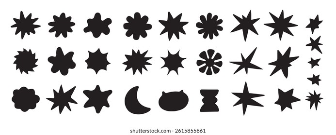 Hand drawn stars set. Vector illustration. Eps 10
