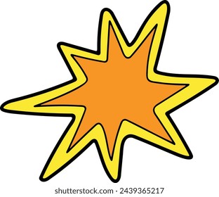 Hand Drawn stars and space in flat style isolated on background